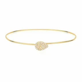 Pear Shape Pave Hook Bangle