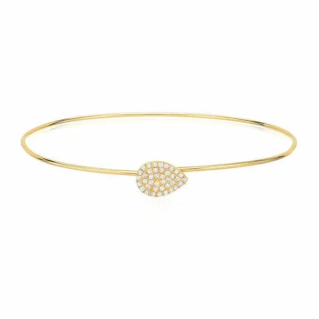 Pear Shape Pave Hook Bangle