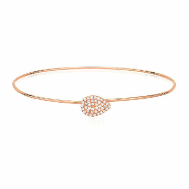 Pear Shape Pave Hook Bangle