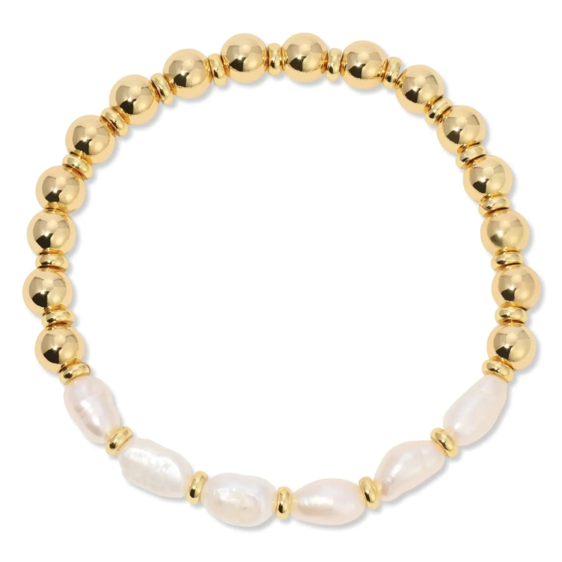 Perfectly Accented Pearl Stretch Bracelet