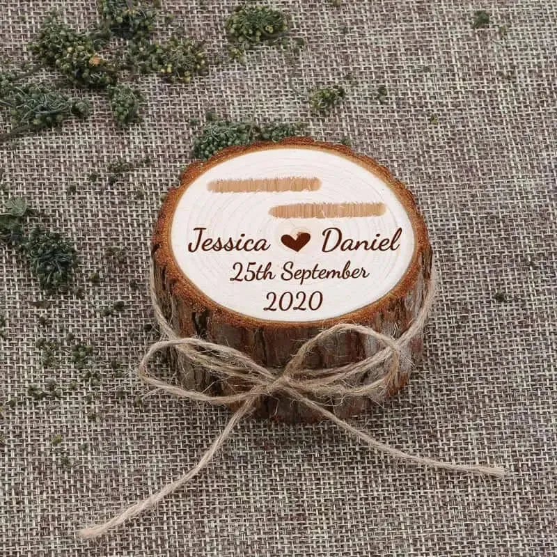 Personalized Wedding Ring Bearer Box Rustic Wedding Ring Box