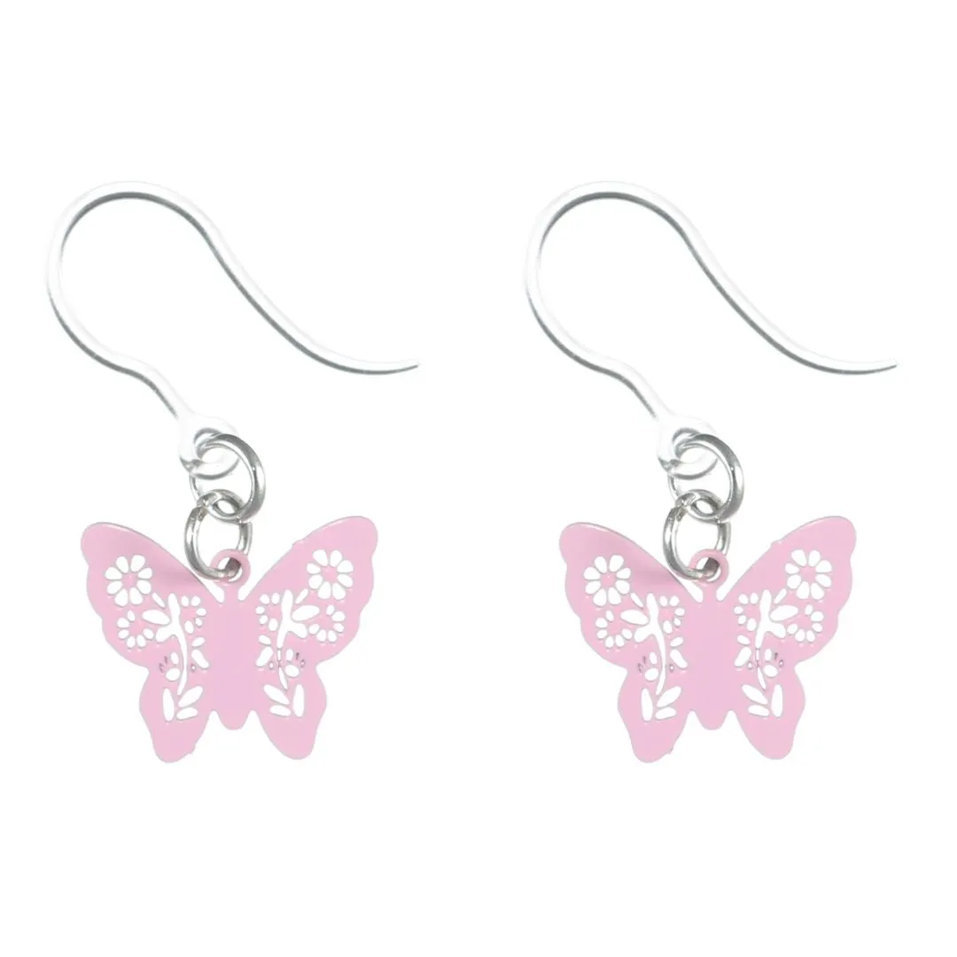 Petite Butterfly Dangles Hypoallergenic Earrings for Sensitive Ears Made with Plastic Posts