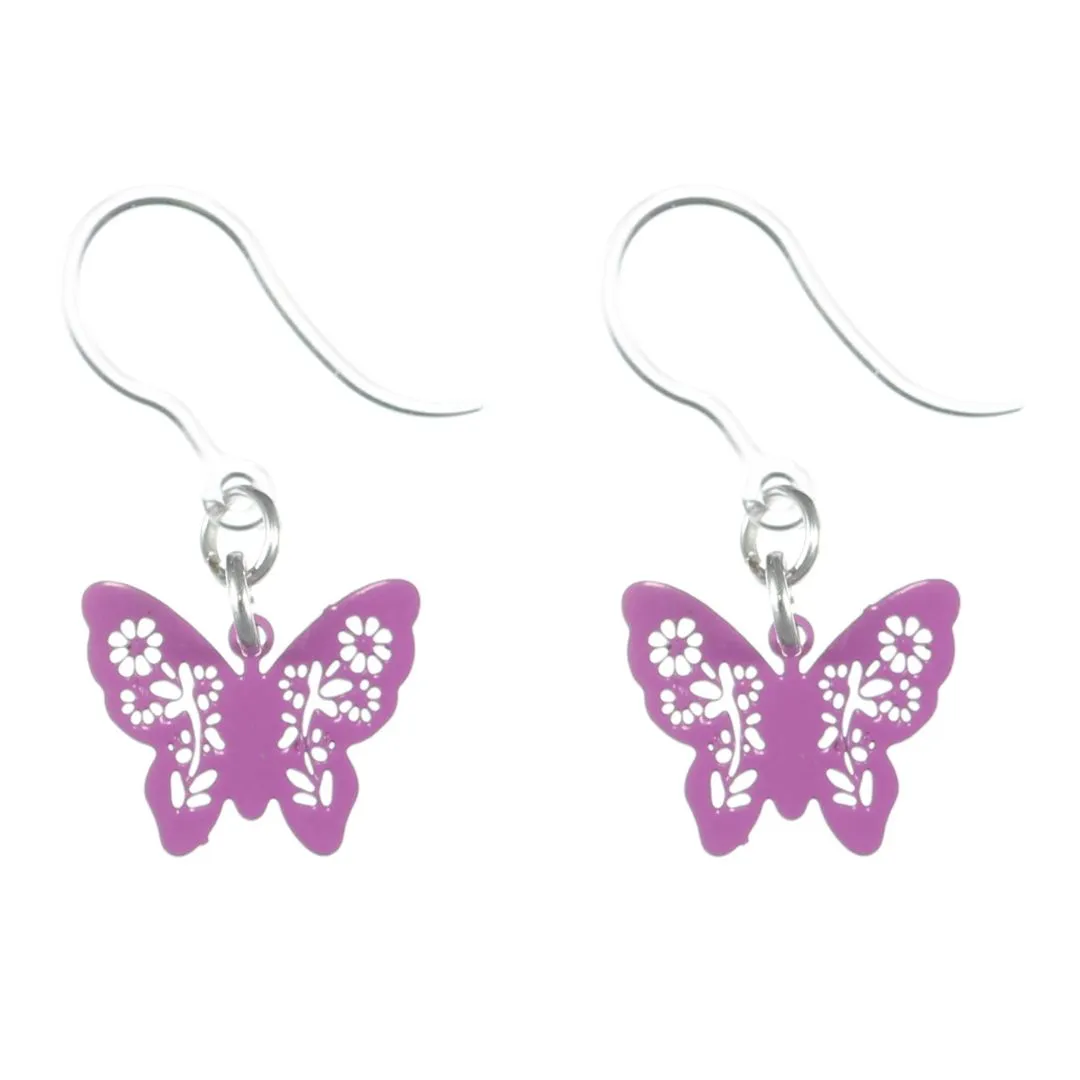 Petite Butterfly Dangles Hypoallergenic Earrings for Sensitive Ears Made with Plastic Posts