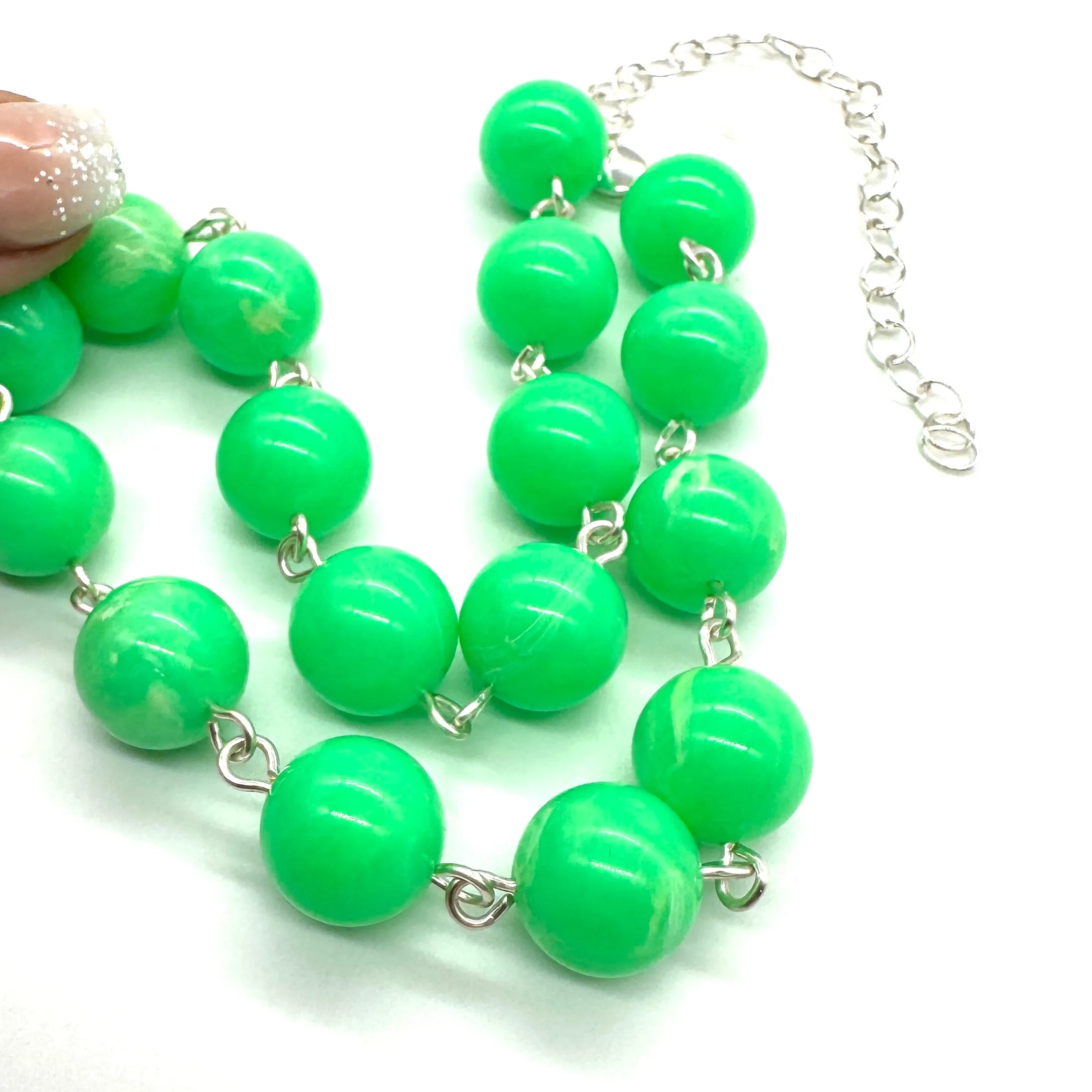 Petrol Bright Green Amelia Necklace