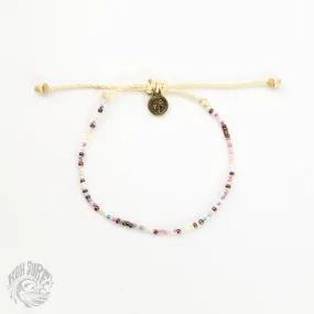 Pineapple Island -  Alila Dainty Beaded Bracelet, Surf Jewelry by Koh Surf: Pink