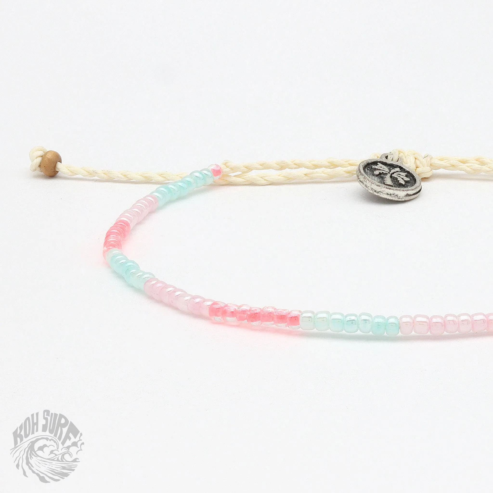 Pineapple Island -  Alila Dainty Beaded Bracelet, Surf Jewelry by Koh Surf: Pink