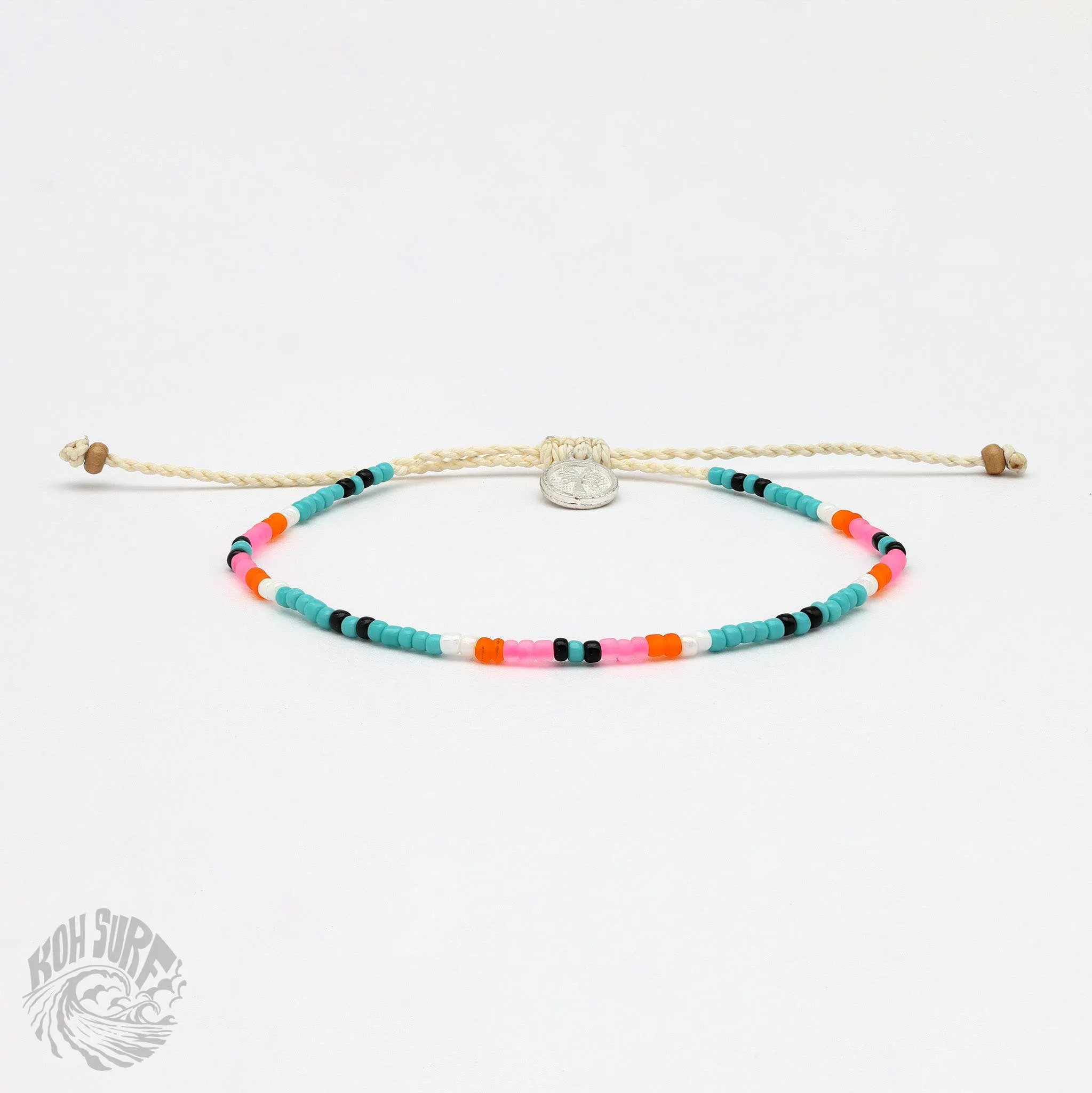 Pineapple Island -  Alila Dainty Beaded Bracelet, Surf Jewelry by Koh Surf: Pink