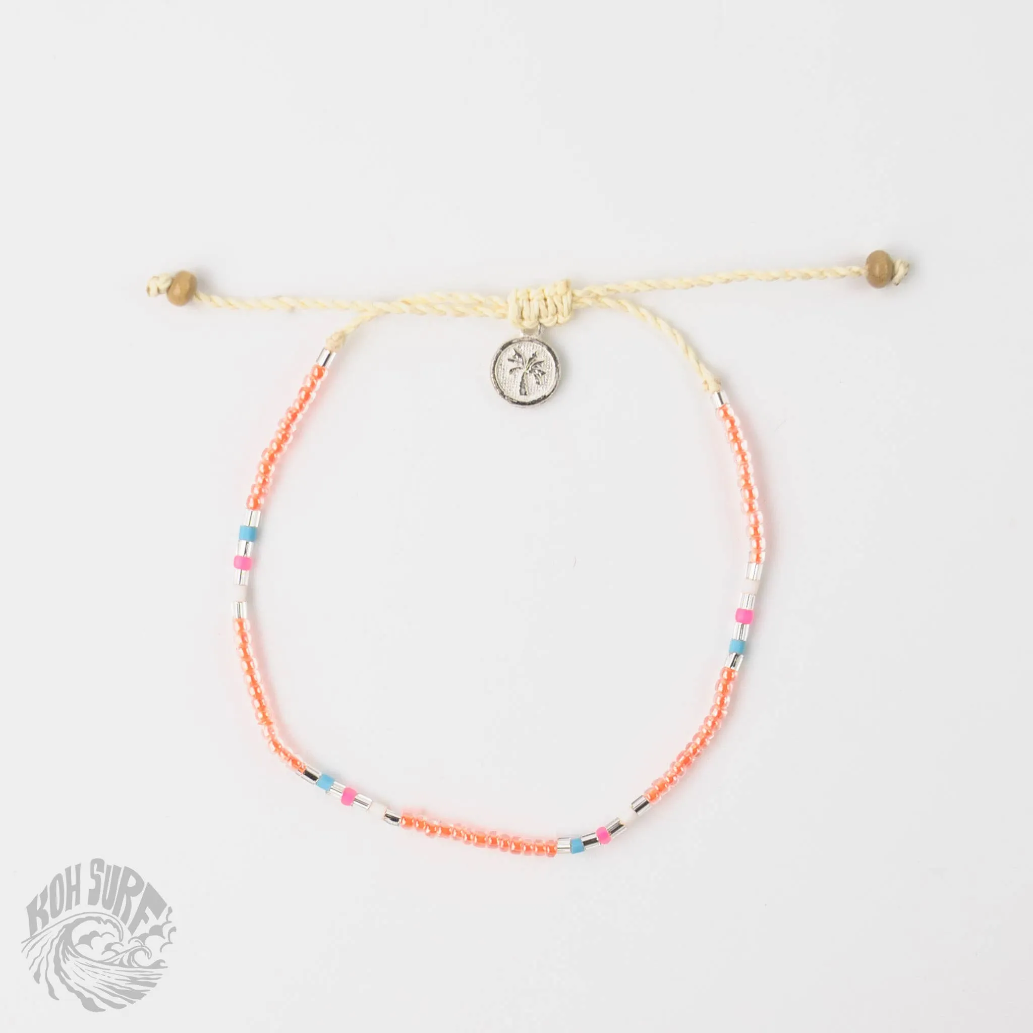 Pineapple Island -  Alila Dainty Beaded Bracelet, Surf Jewelry by Koh Surf: Pink