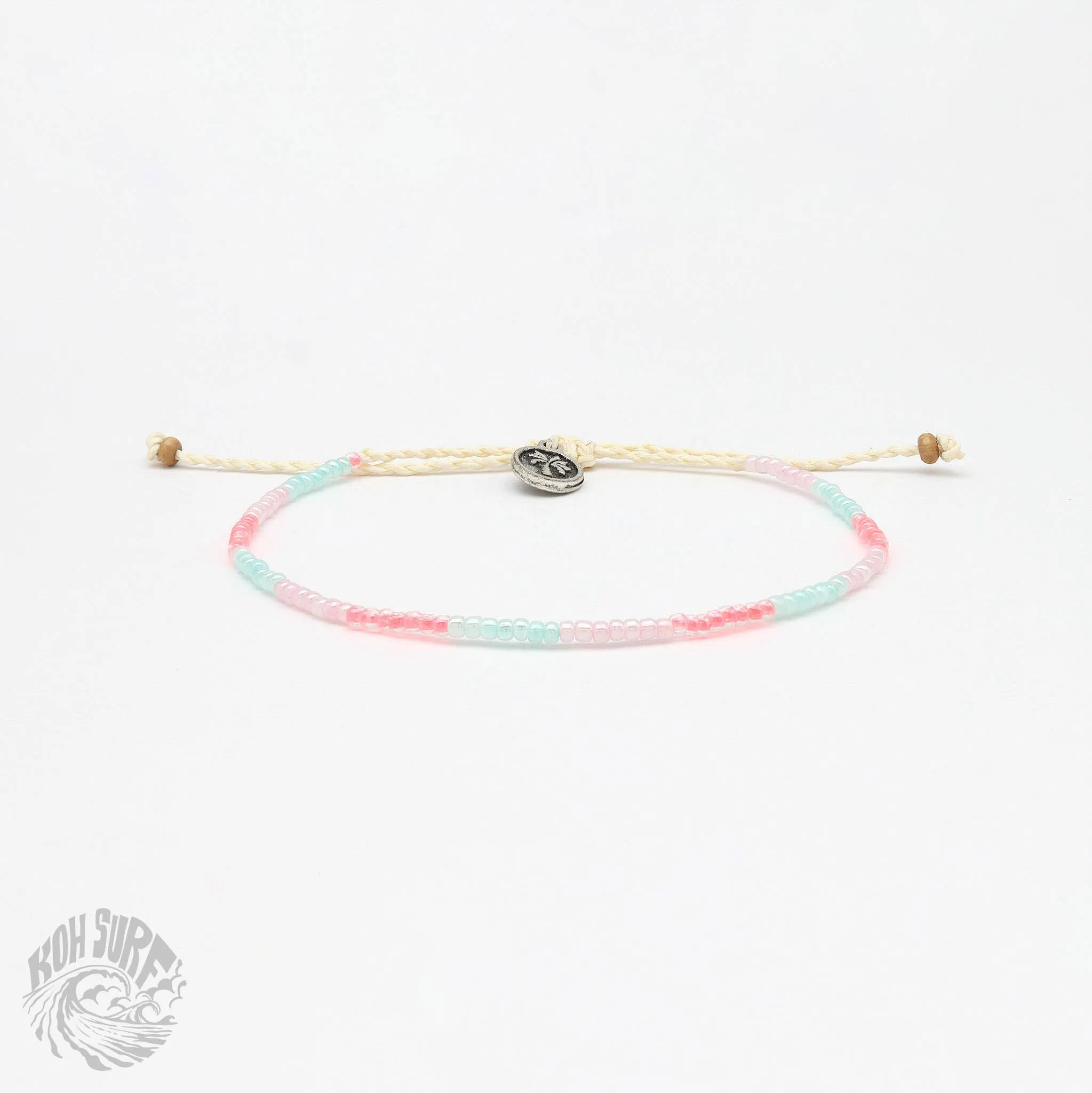 Pineapple Island -  Alila Dainty Beaded Bracelet, Surf Jewelry by Koh Surf: Pink