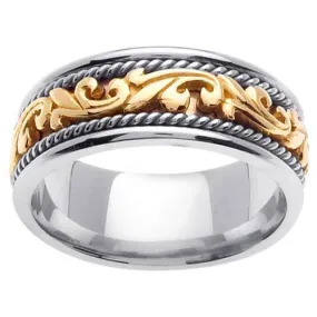 Platinum & 18kt Yellow Gold Wedding Ring in 9mm Comfort Fit