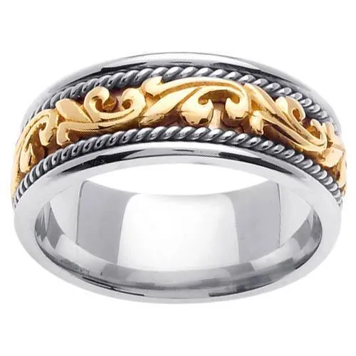 Platinum & 18kt Yellow Gold Wedding Ring in 9mm Comfort Fit