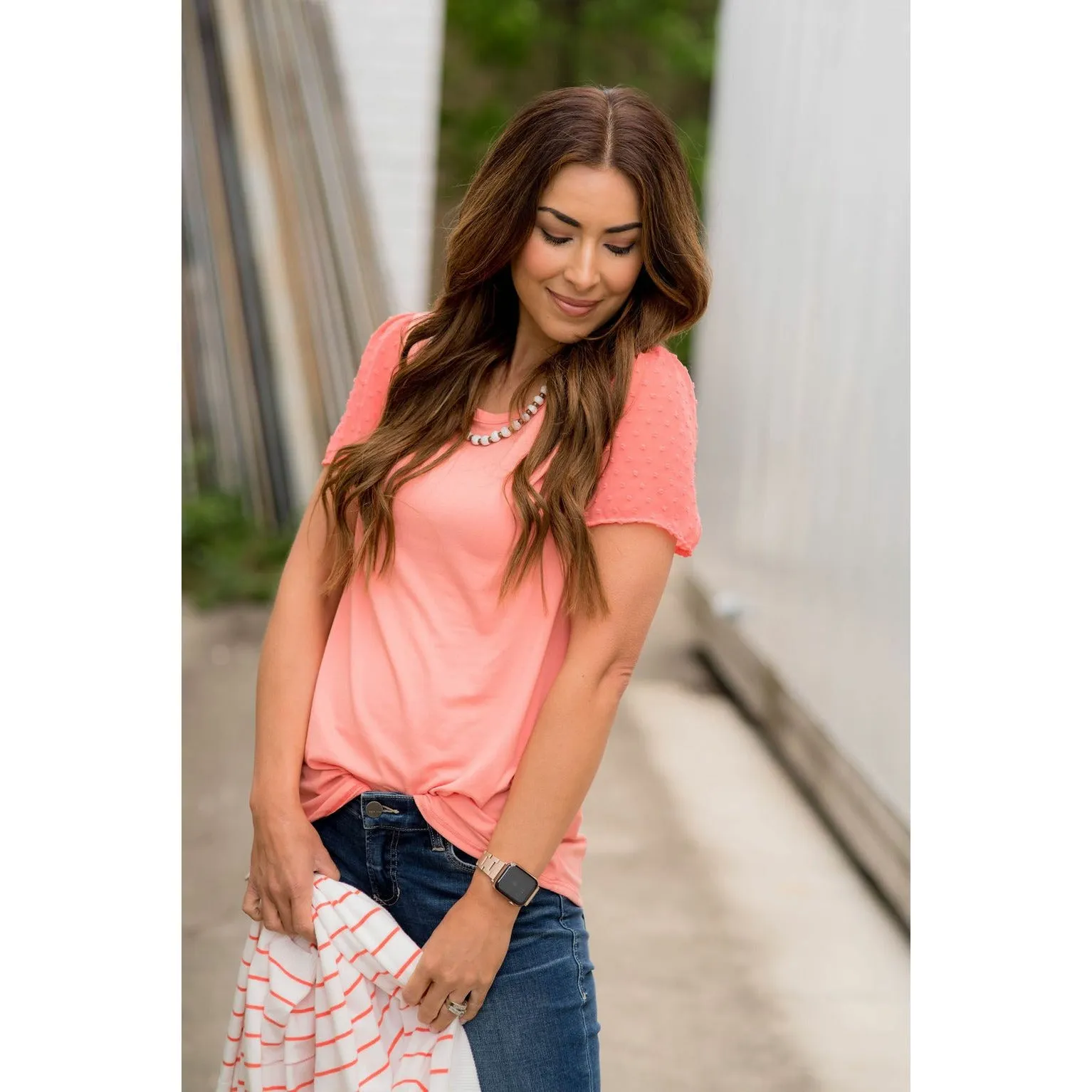 Polka Sleeve Tee