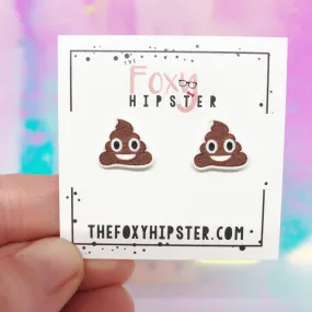 Poop Emoji stud Earrings