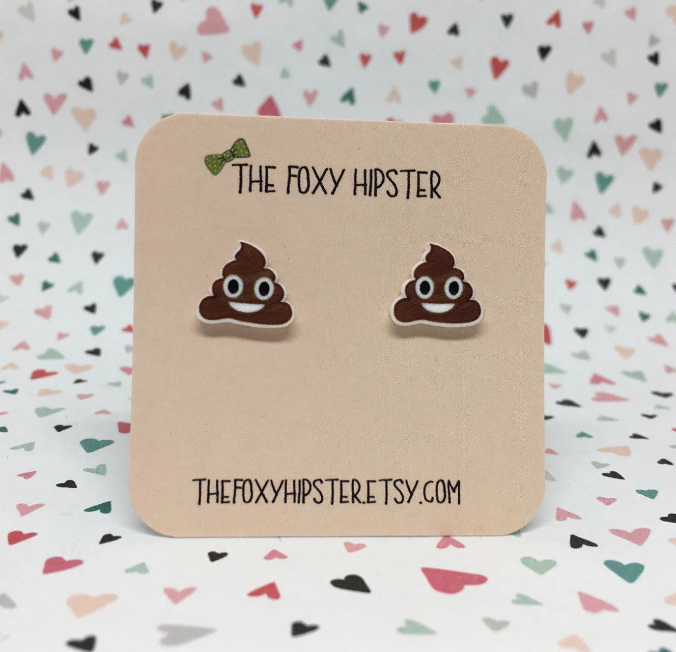 Poop Emoji stud Earrings