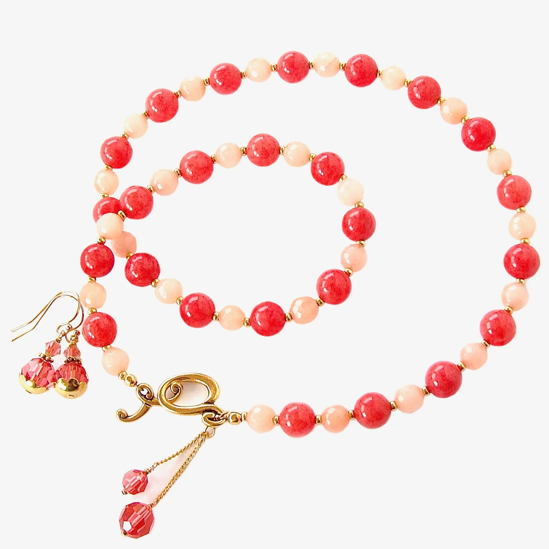 Poppy: Coral Colored Necklace Set