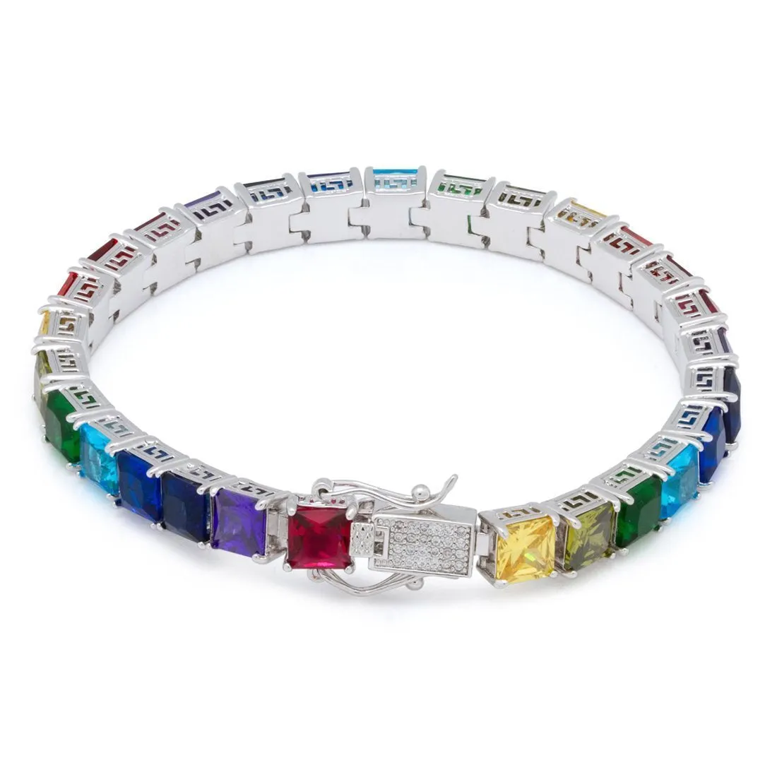 Princess Cut Spectrum Tennis Bracelet