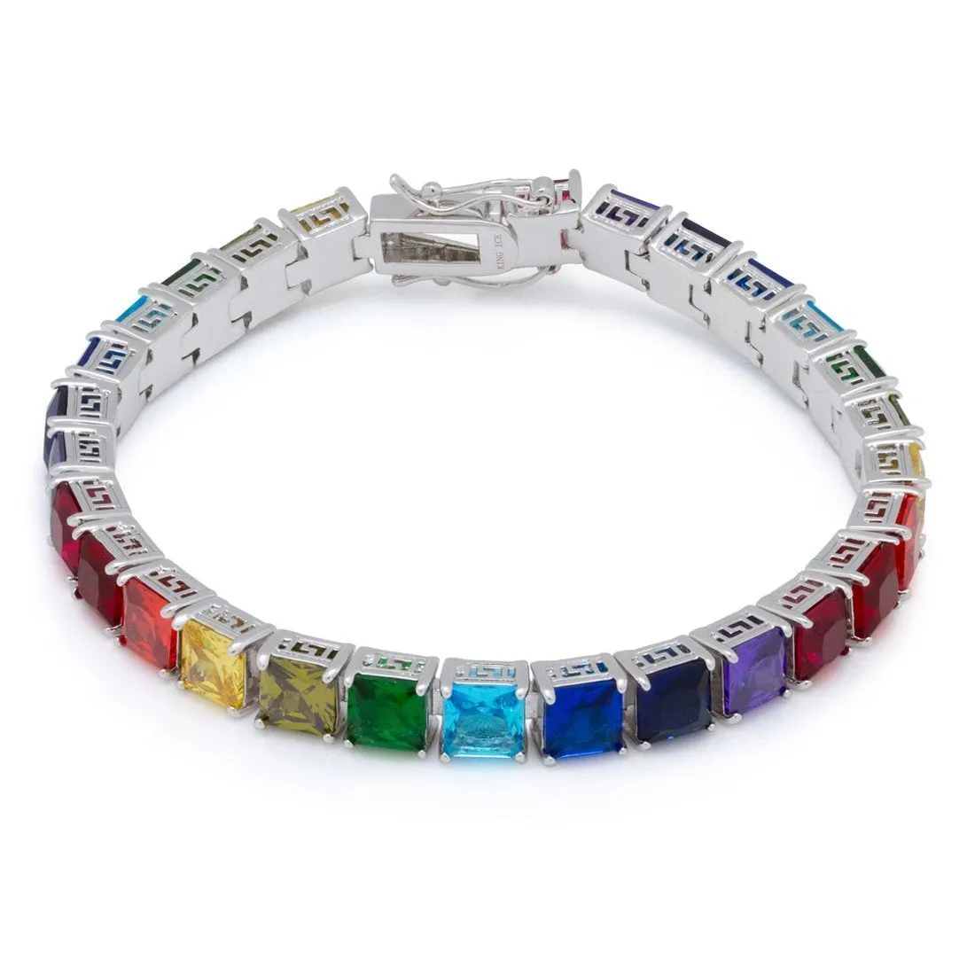 Princess Cut Spectrum Tennis Bracelet