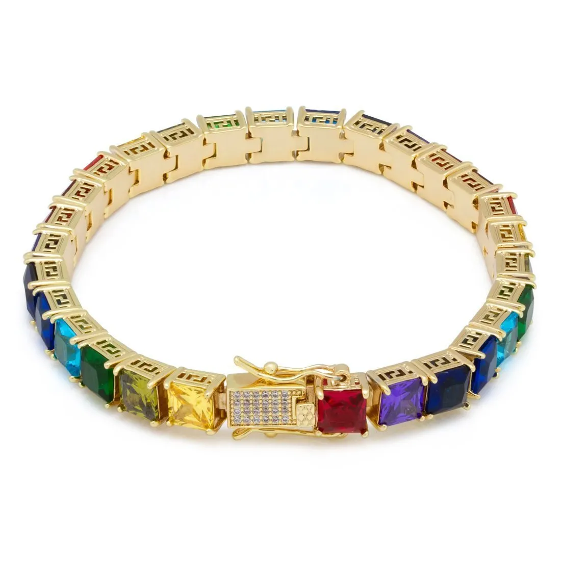 Princess Cut Spectrum Tennis Bracelet