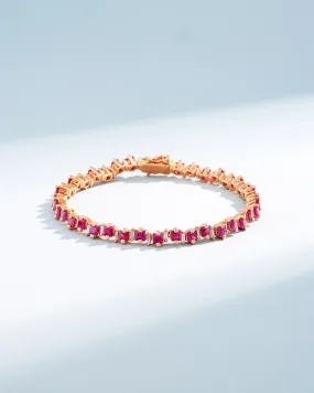 Princess Staggered Ruby Tennis Bracelet