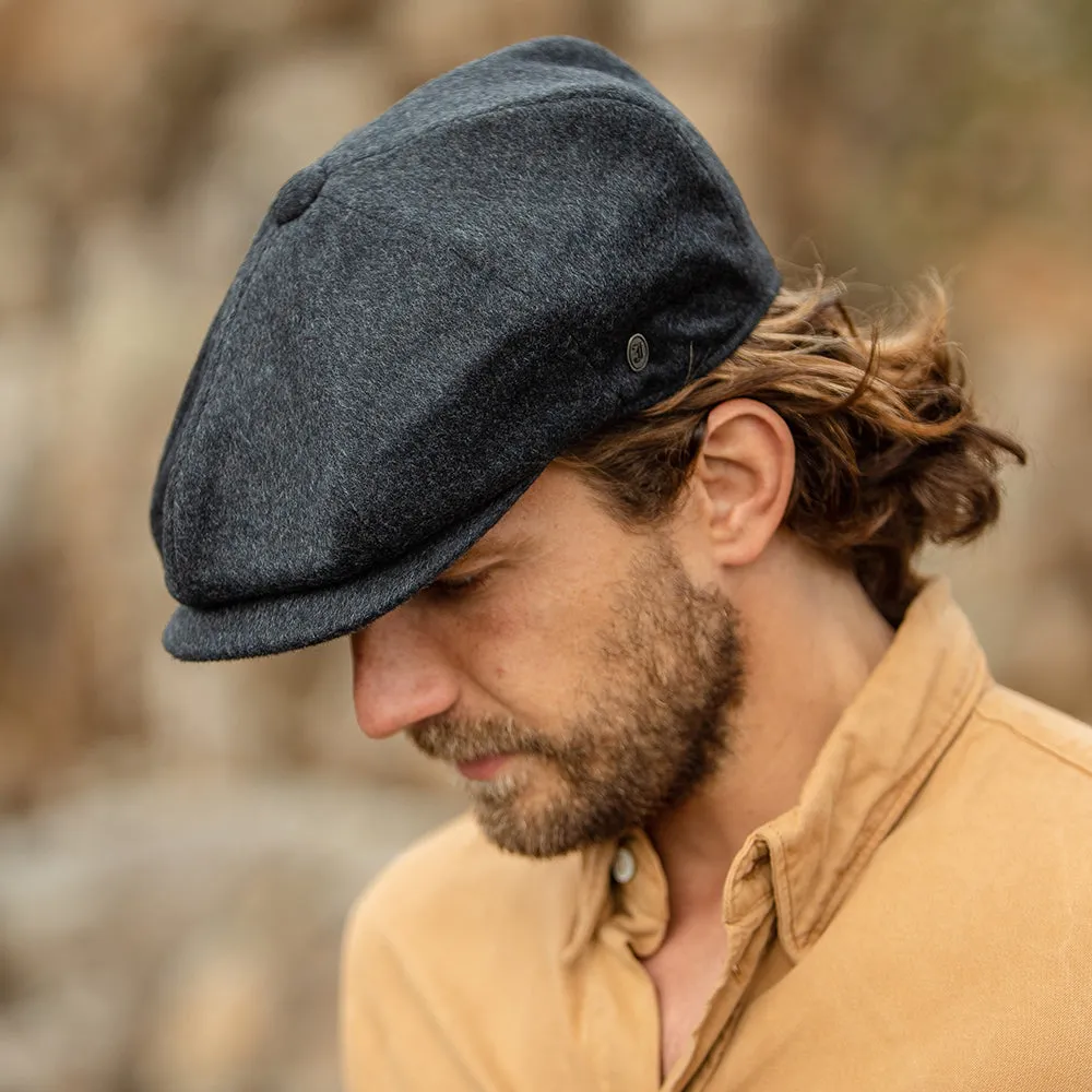 Pure Wool Harlem Newsboy Cap Charcoal Wholesale Pack