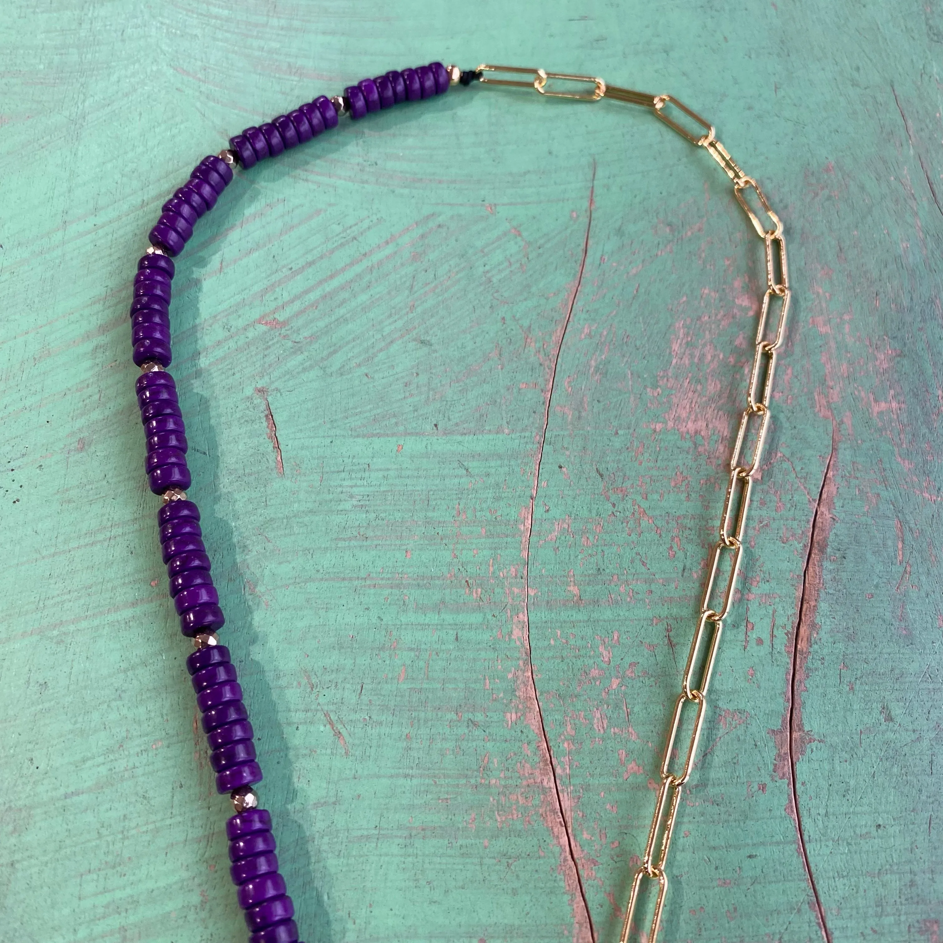 Purple OLG Paperclip Necklace