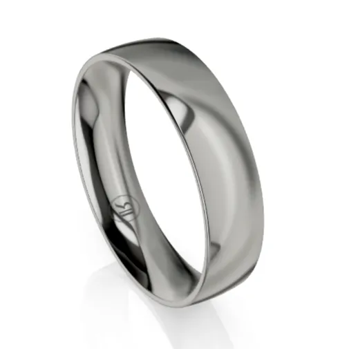 Quarter Curved Comfort Fit Titanium Wedding Ring (AC)