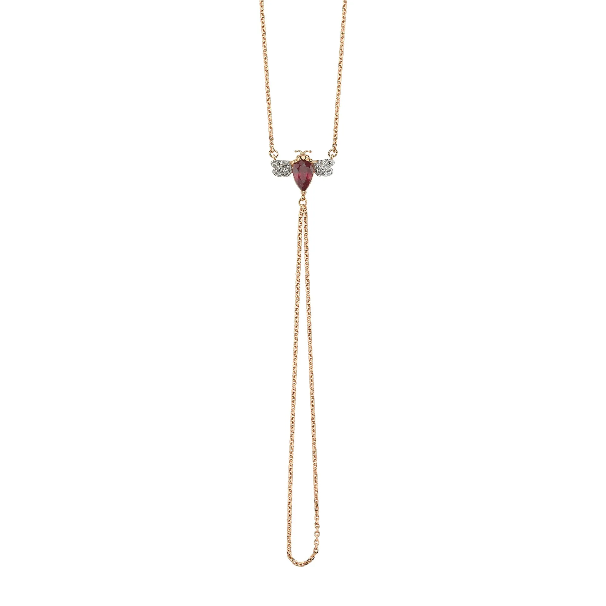 QUEEN BEE BELLA GOLD DIAMOND RUBY HANDCHAIN