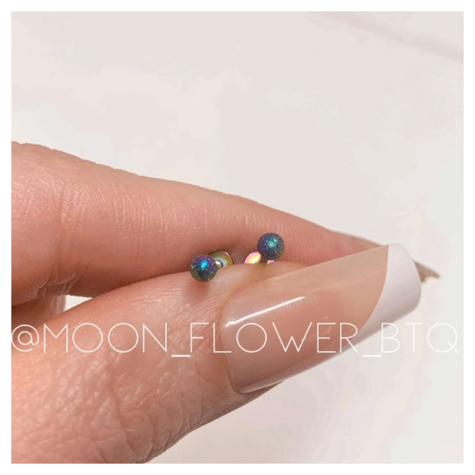 Rainbow Sparkle Sandblast Flat Back Earrings