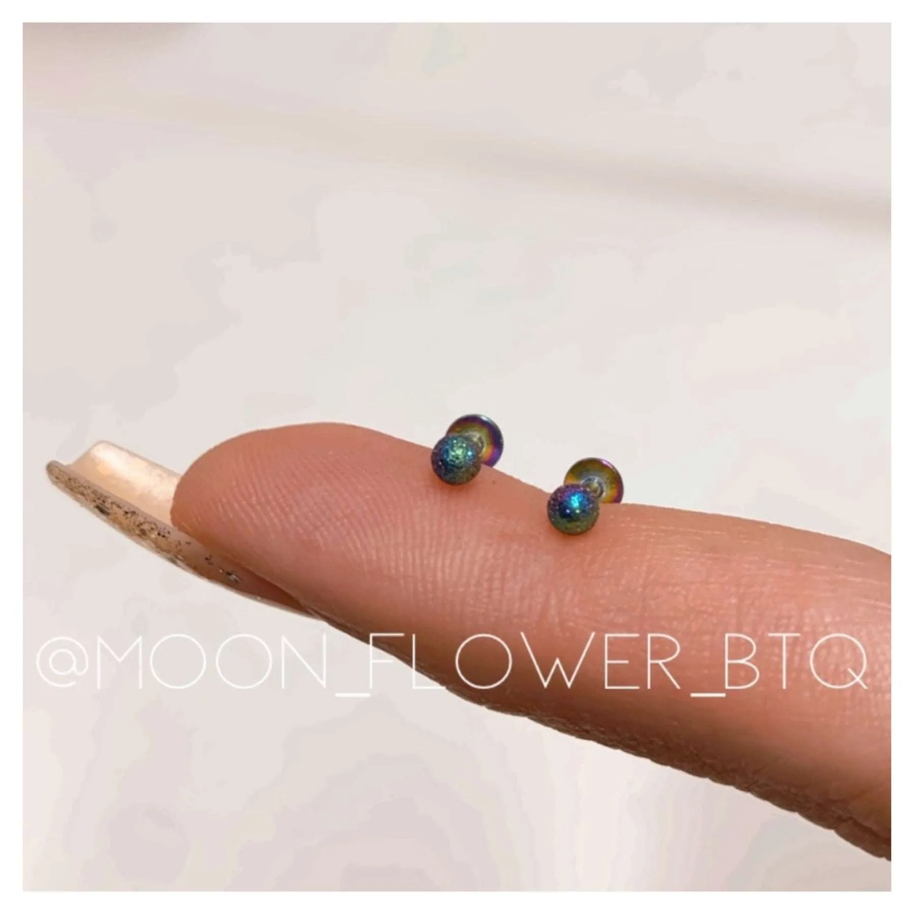 Rainbow Sparkle Sandblast Flat Back Earrings