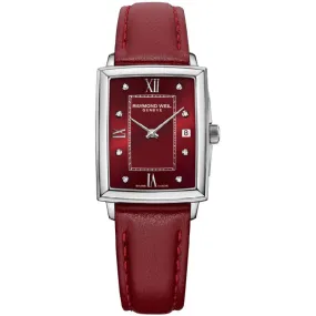 Raymond Weil Toccata Ladies Ruby Dial Diamond Leather Watch - R5925STC00451