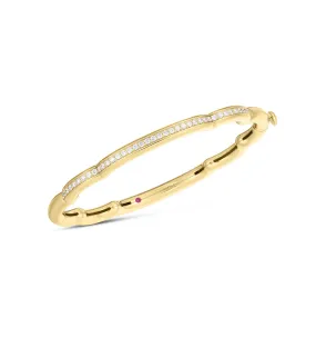 Roberto Coin Cialoma Yellow Gold Diamond Cloud Bangle