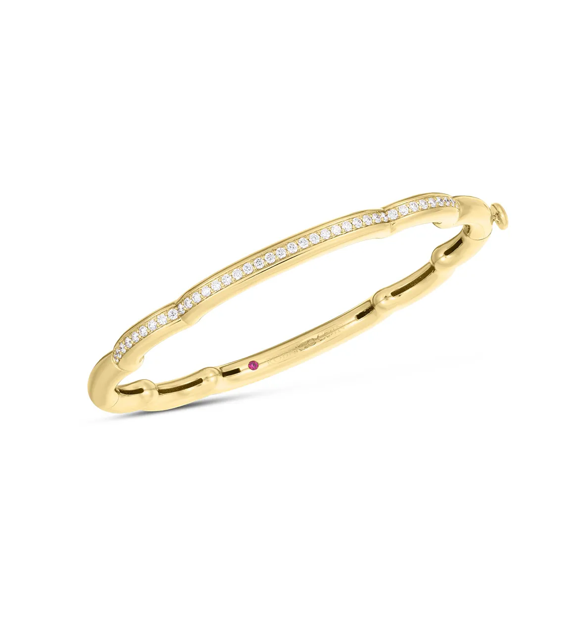 Roberto Coin Cialoma Yellow Gold Diamond Cloud Bangle