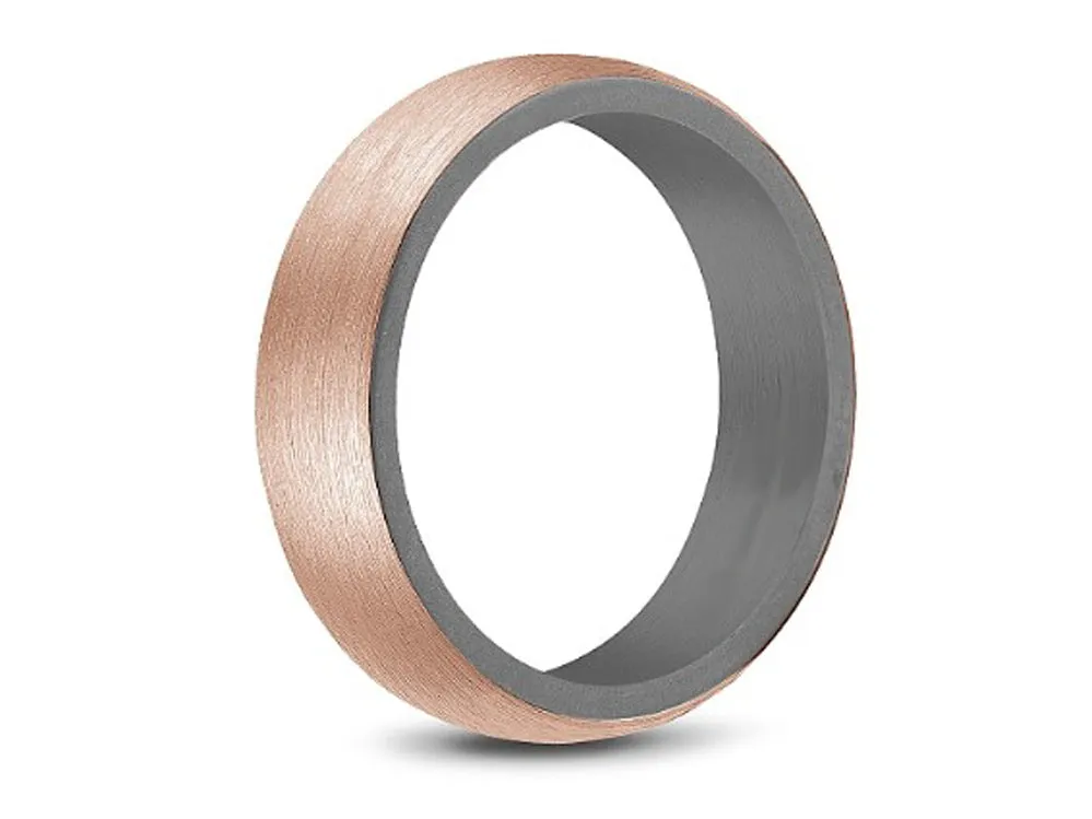 Rose Gold and Gray Tantalum Men's Wedding Band