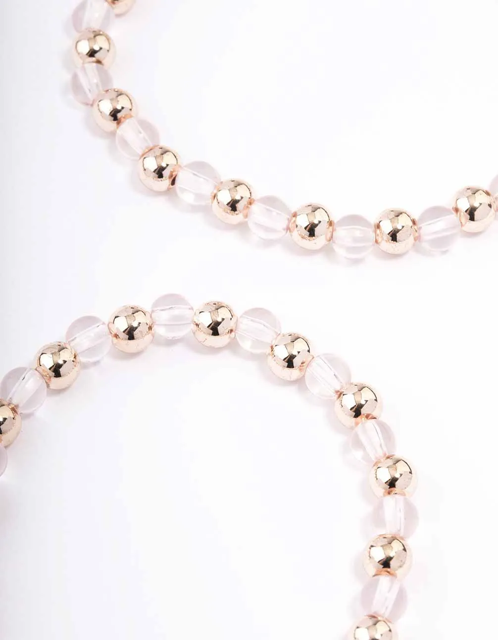 Rose Gold Beaded Heart Bracelet 4-Pack