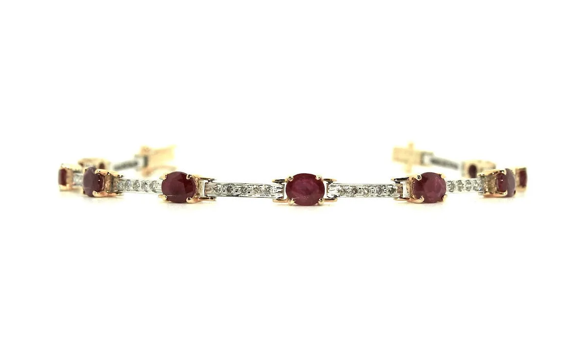 Ruby And Diamond Hot-cake Bracelet / Item Code: BR 5