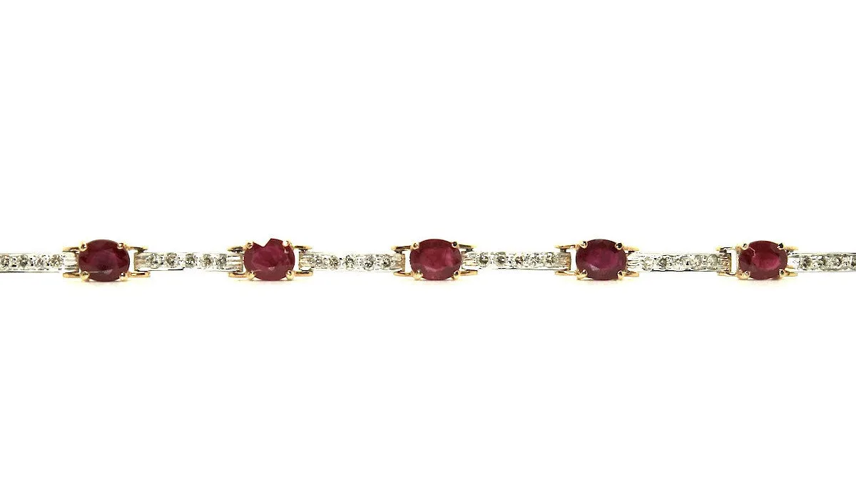 Ruby And Diamond Hot-cake Bracelet / Item Code: BR 5