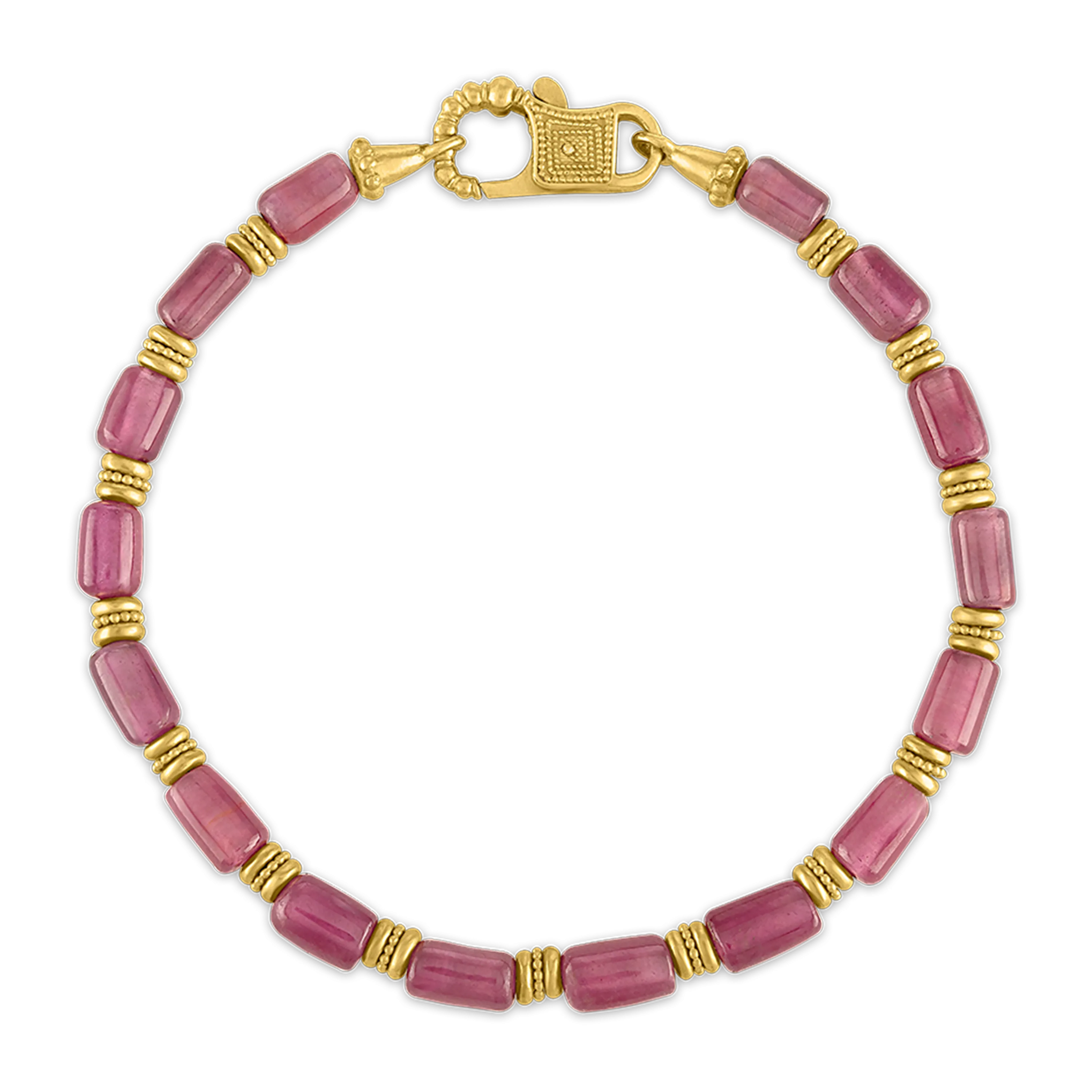 Ruby Bamboo Chain Bracelet