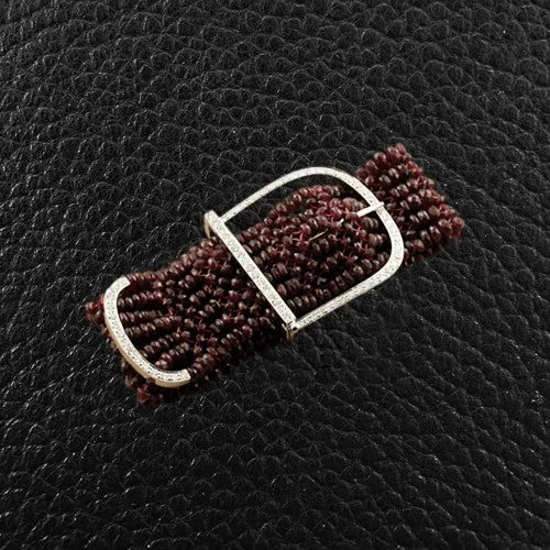 Ruby Bead Buckle Bracelet