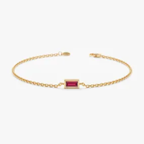 Ruby Birthstone Bracelet, Teresa