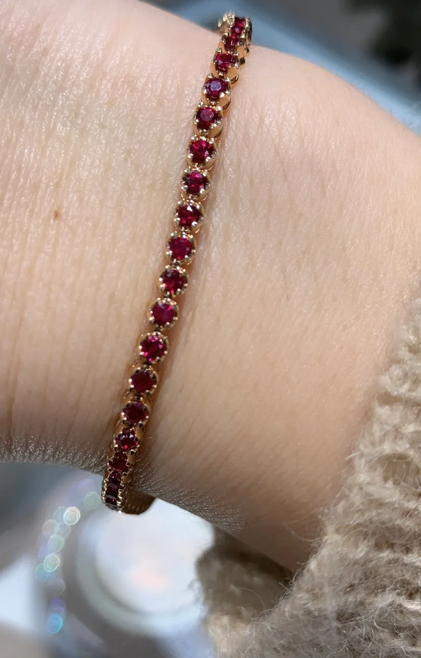 Ruby Gem Stone Tennis Bracelet 2.89ct t.w.