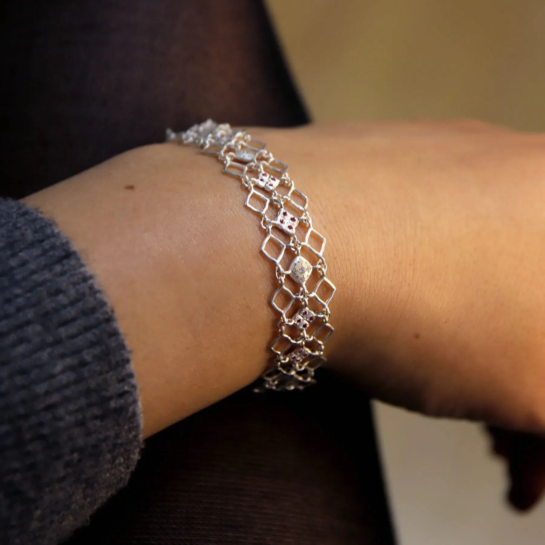 Ruby Silver Nights Bracelet