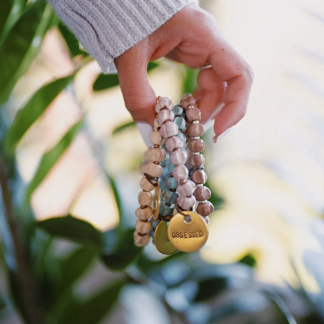 SAND BEADED MESSAGE BRACELET