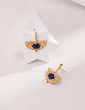 Scalloped Lapis Lazuli Earrings