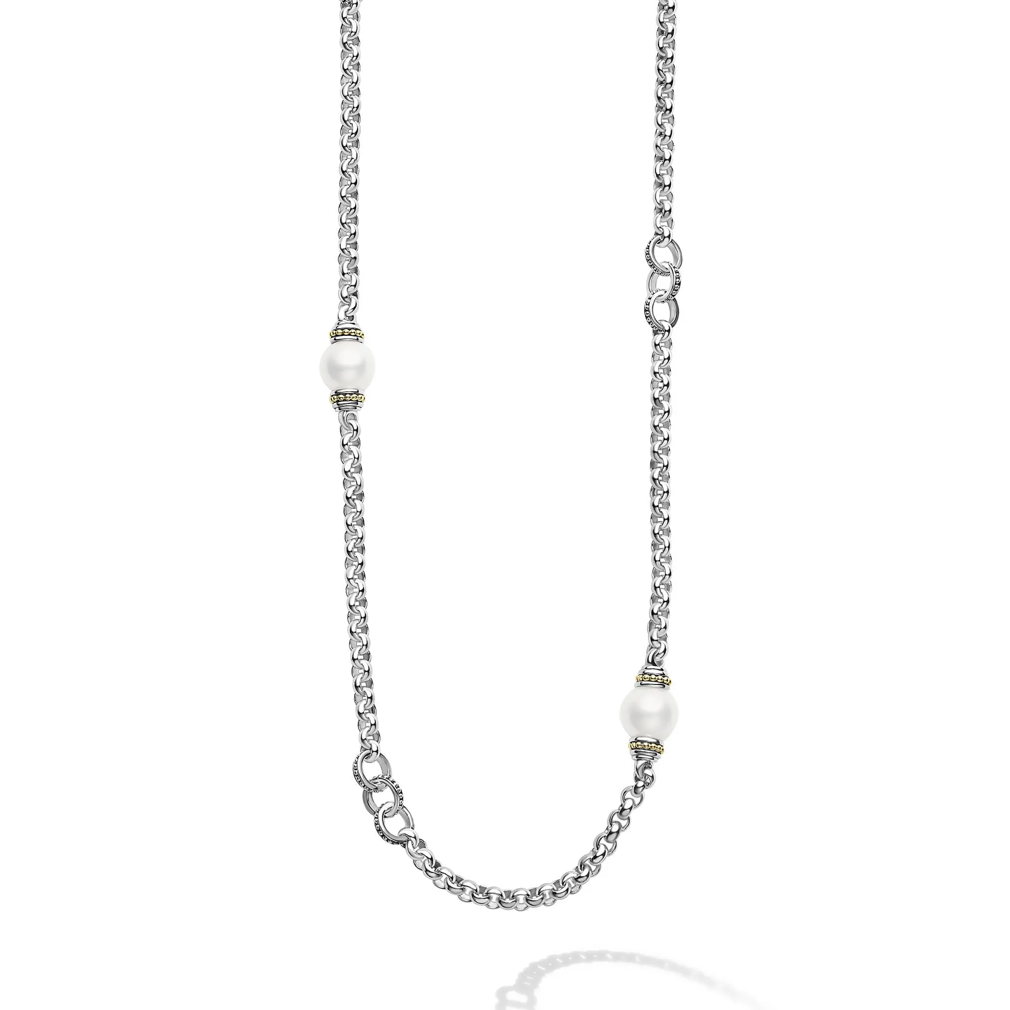 Signature Caviar Five Pearl Link Necklace