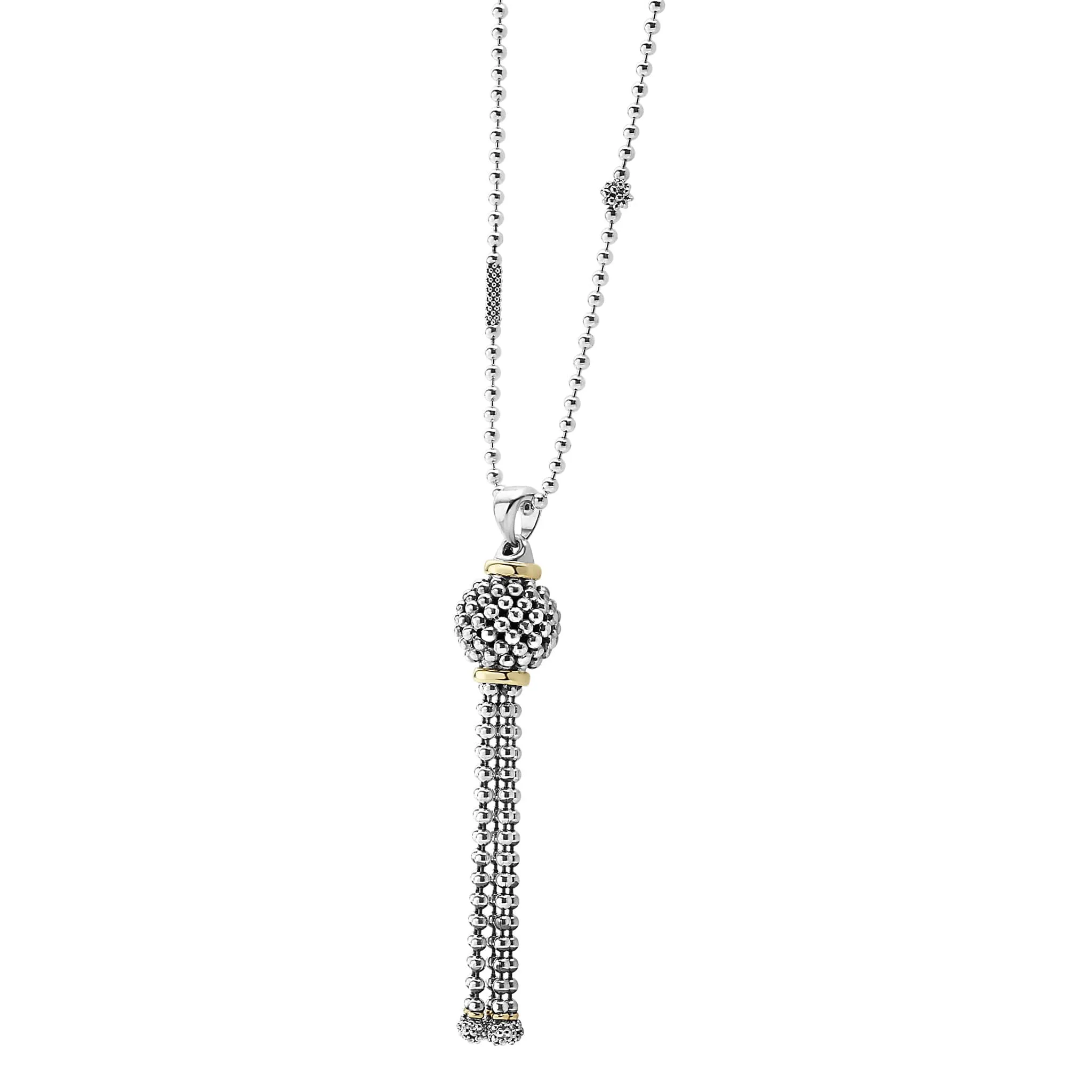 Signature Caviar Tassel Pendant Necklace