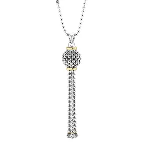 Signature Caviar Tassel Pendant Necklace