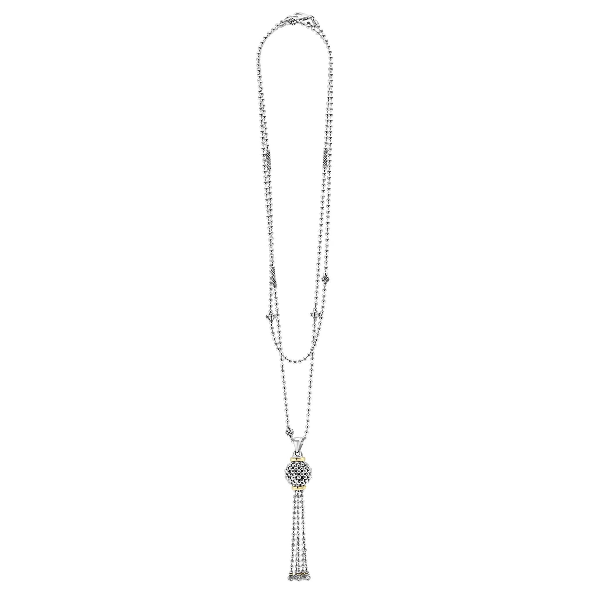 Signature Caviar Tassel Pendant Necklace