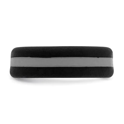 Silicone Black with Grey Line Center 7.5mm Flat Band Size