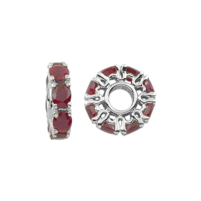 Silver & Ruby Wheel Charm S350R