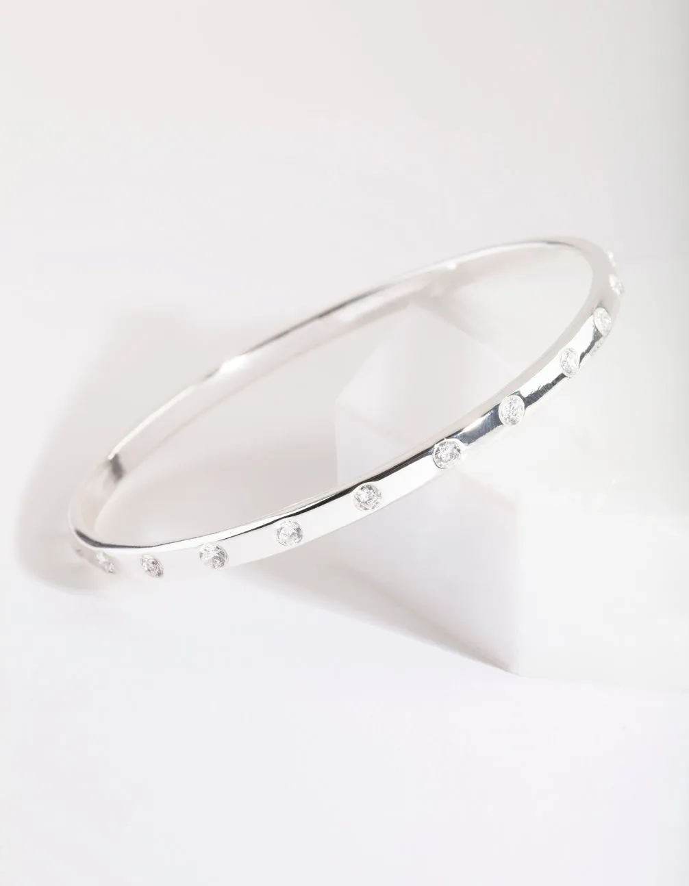 Silver Diamante Classic Bangle